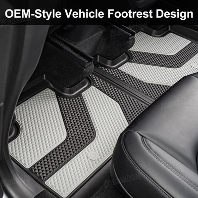 Model Y Juniper OEM Style TPE Floor Mats - Detail of aluminum pedal