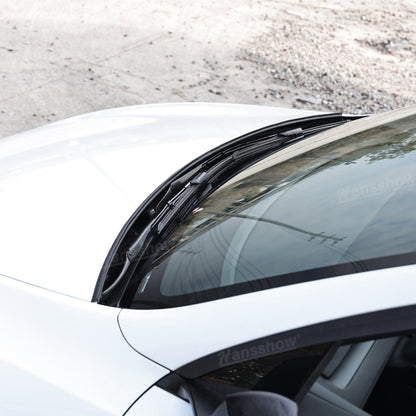 Model Y Juniper Hood Wind Deflector during installation