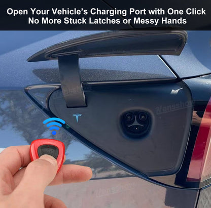 Charging Port Door Remote Control for Tesla Model Y - installed view