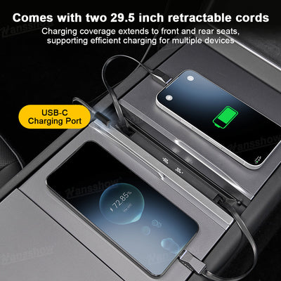 Model Y Juniper GaN USB Charging Hub installed in center console