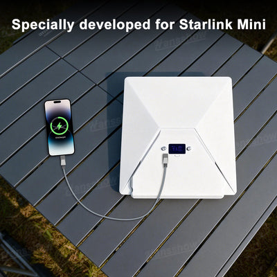 35000mAh Portable Power Bank for Starlink Mini connected to Tesla Model Y