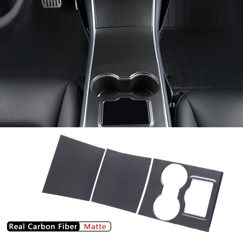 Model 3/Y Real Carbon Fiber Center Console Trim Panel Cover for Tesla Model Y