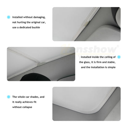 Model 3/Y Glass Roof Sunshades for Tesla Model Y - Close-up detail