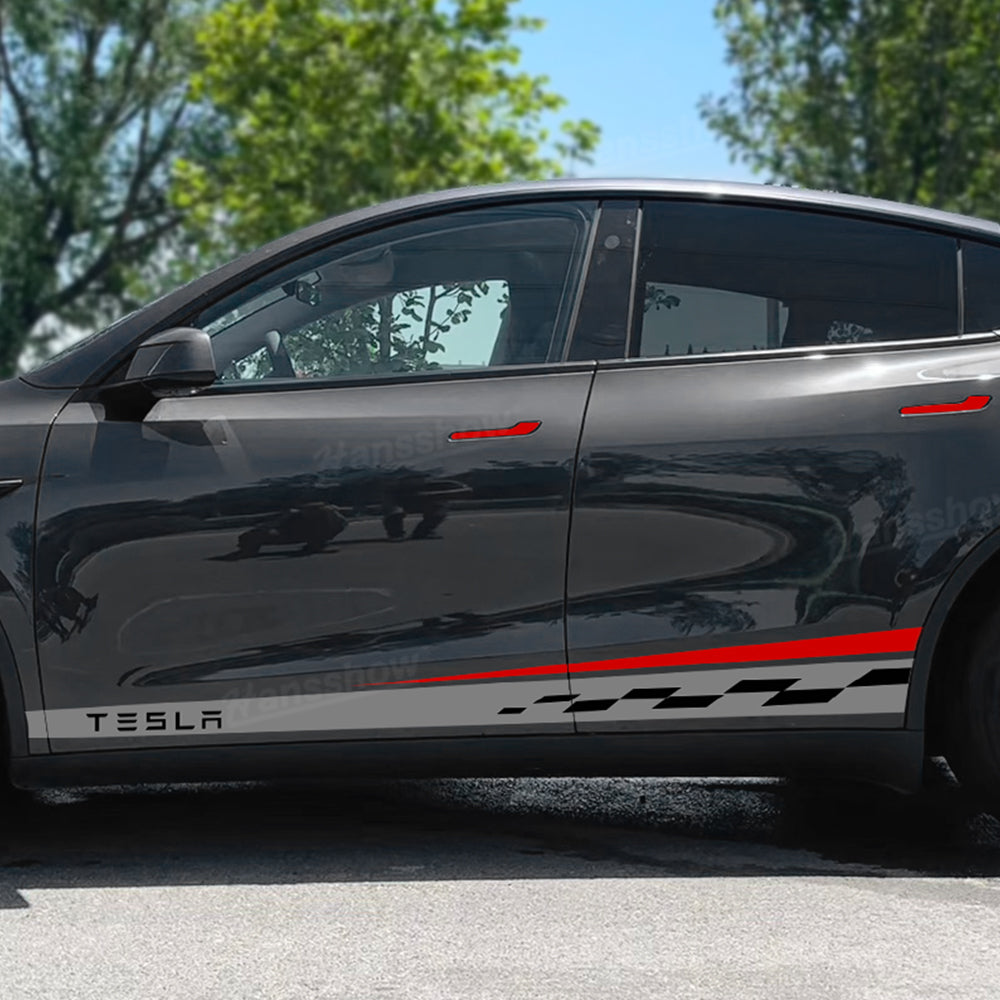 Model Y Juniper Custom Stripe Kit close-up of vinyl texture