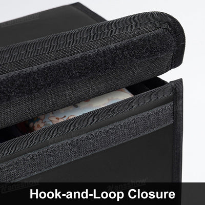 Foldable Trunk Organizer for Tesla Model Y with carbon fiber texture
