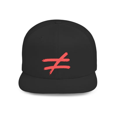 Stylish Flat Bill Snapback Hat side view showing adjustable snap closure