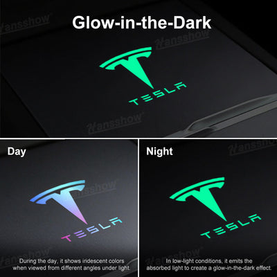 Model Y Juniper Center Console Vinyl Wrap Logo Sticker glow-in-the-dark option