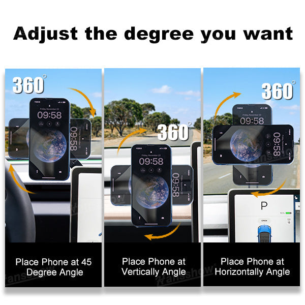 Tesla Phone Mount Magnetic Car Phone Holder installed in Model S