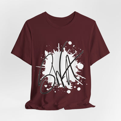 SWA Signature Splash Tee in natural color folded