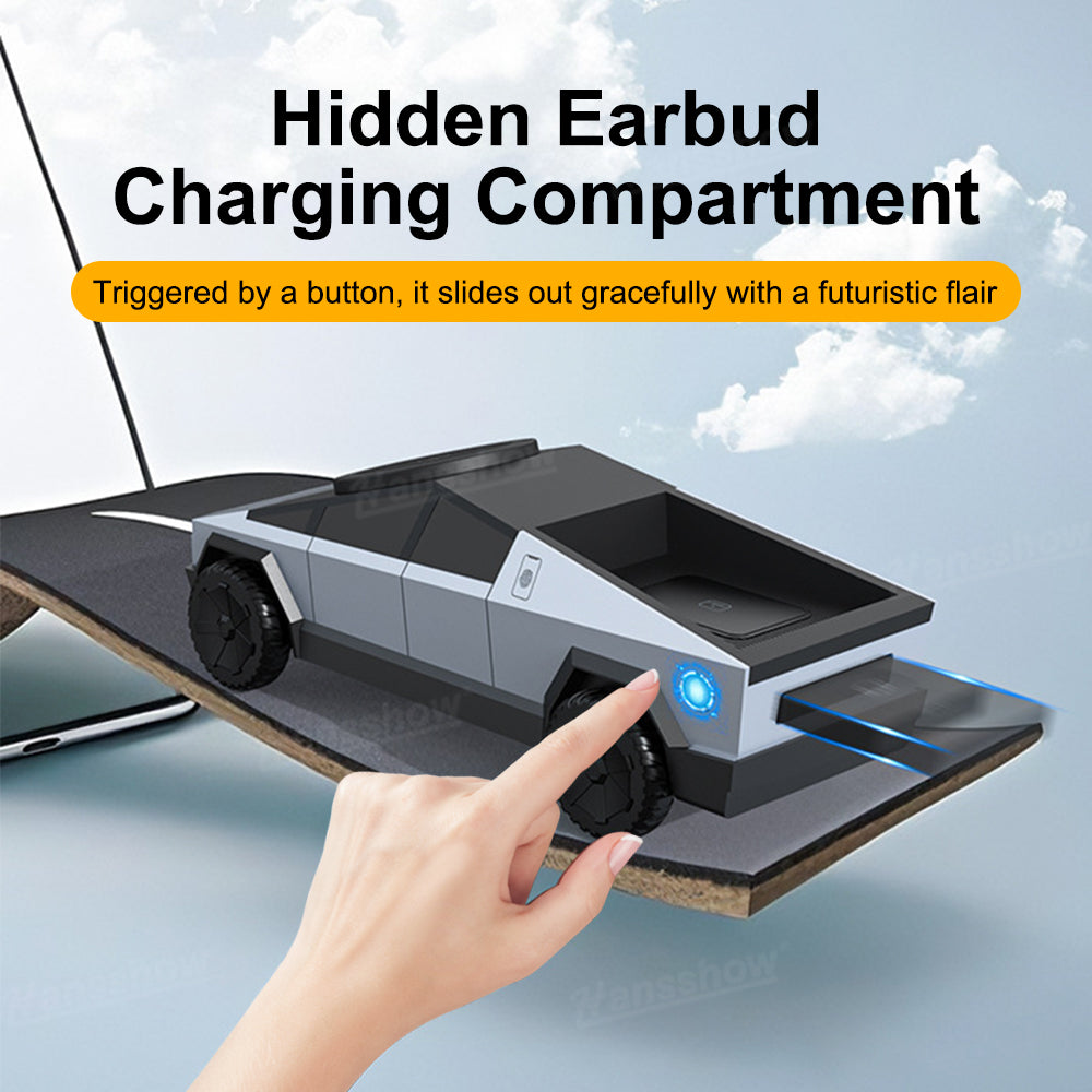 Cybertruck Style 3-In-1 Wireless Charging Station side angle