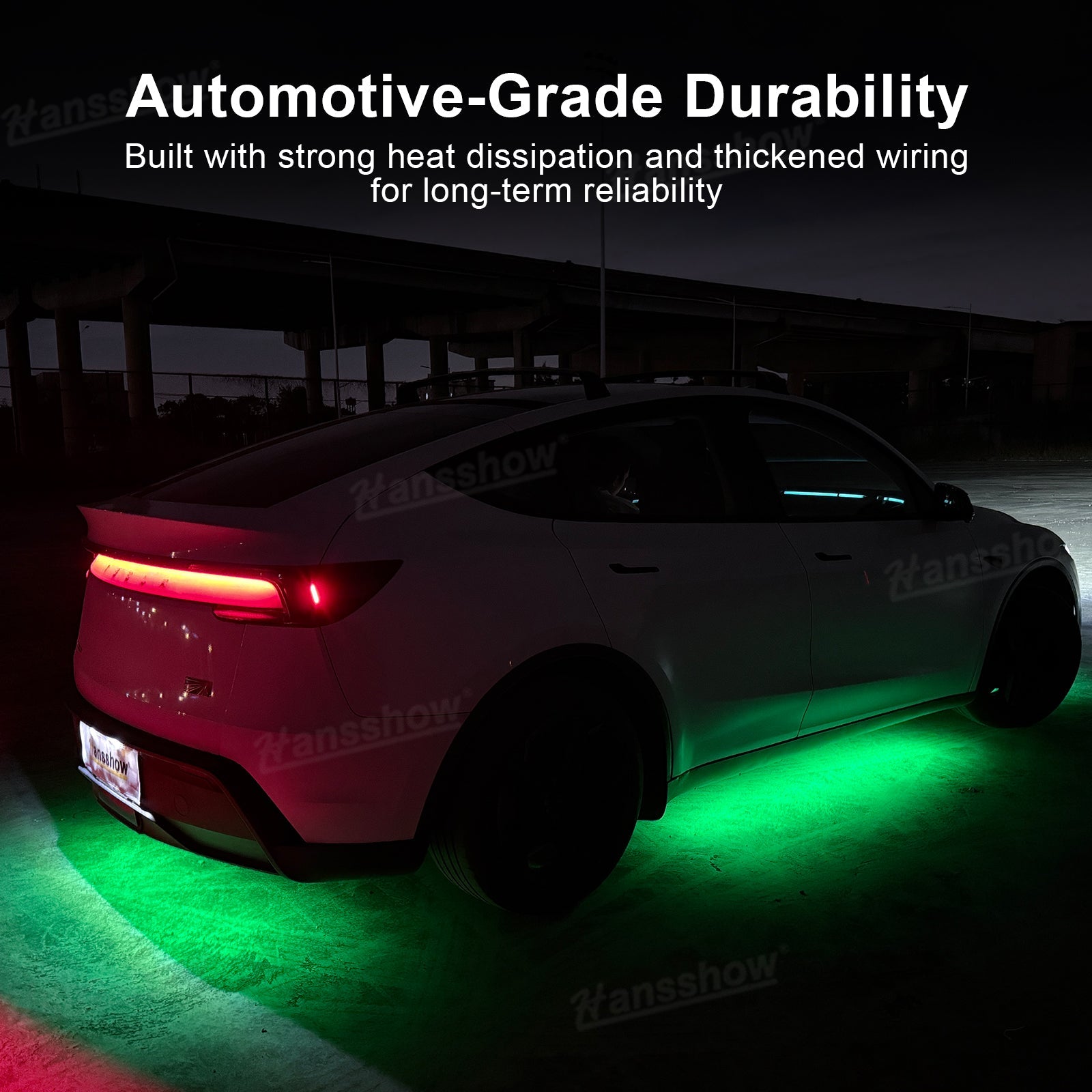 Model Y Juniper Underglow Lights LED Chassis Ambient Lighting Kit - remote control in use