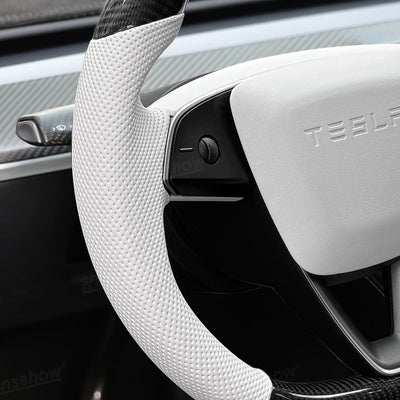 Model Y Juniper Steering Wheel Carbon Fiber Style D-shaped design
