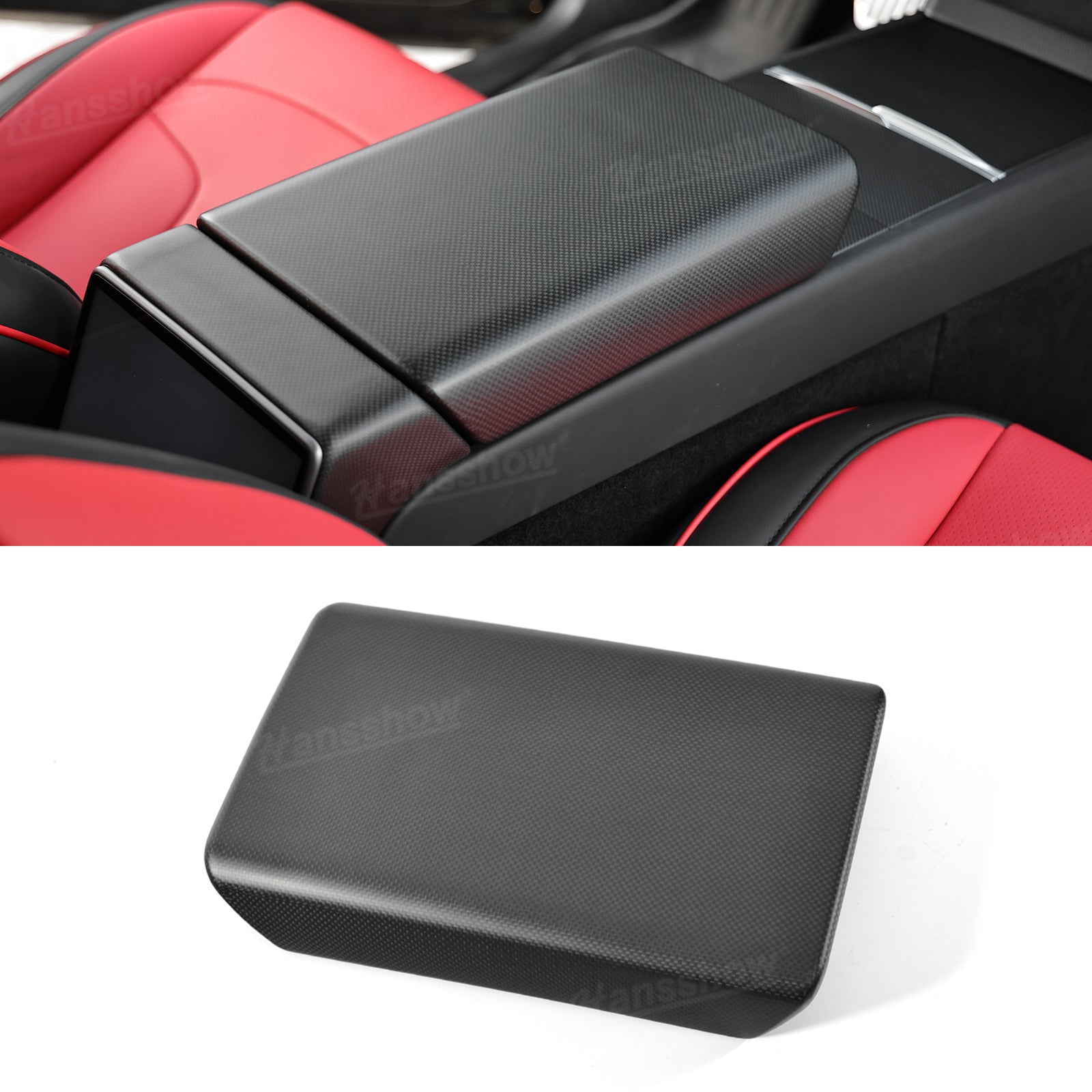 Model Y Juniper Real Carbon Fiber Cover Interior Set dashboard view