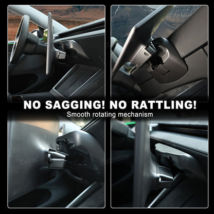 Model 3 Highland & Model Y Juniper Screen Swivel Mount close-up of materials