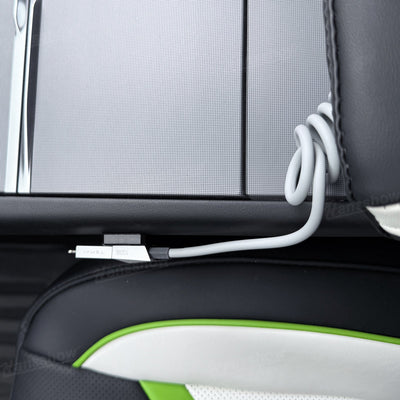100W Fast Charging Retractable Cable with Cyber-Inspired Design & Magnetic - Overview with Tesla Model Y