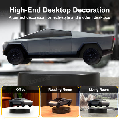 Levitating Cybertruck Model 360° Magnetic Floating Display close-up detail