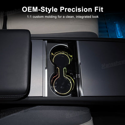 Model Y Juniper Center Console Cup Holder with Ambient Light - Compatibility with Model Y