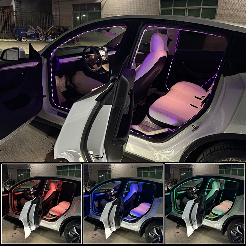 Door LED Strip Lights for Tesla Model 3/3 Highland - Installed View