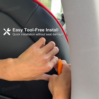 Model Y Juniper Upgrade Seat Covers with Bold 'T' Emblem - Installation Process