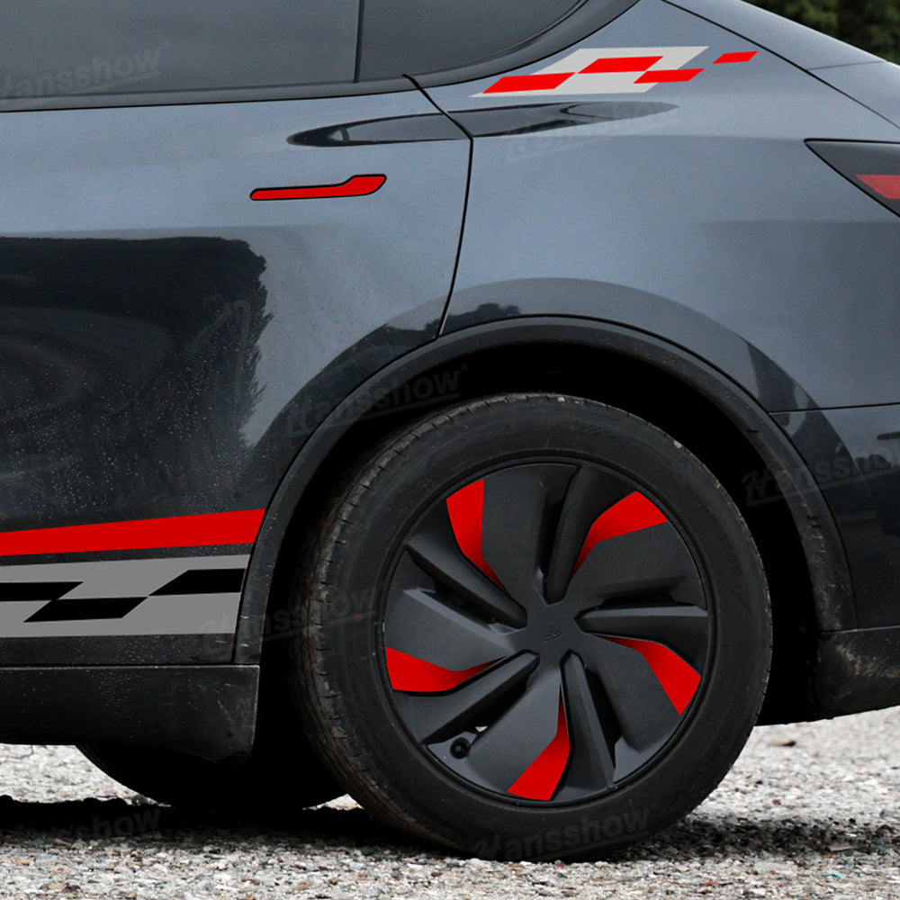 Model Y Juniper Custom Stripe Kit showing vibrant color under sunlight