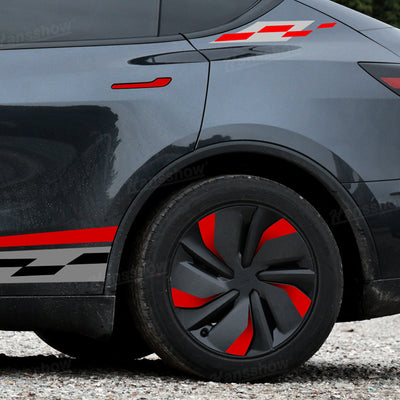 Model Y Juniper Custom Stripe Kit showing vibrant color under sunlight