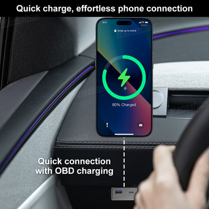 Model Y Juniper USB Hub & OBD Hub Adapter under steering wheel