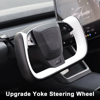 Model Y Juniper/3 Highland Nappa Leather Yoke Steering Wheel 2.0 heating feature
