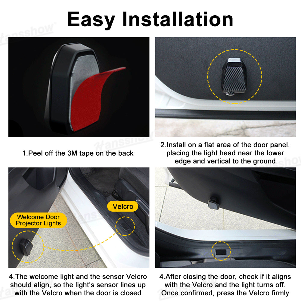 Door Projector Lights for Tesla Zootopia - Wireless installation detail