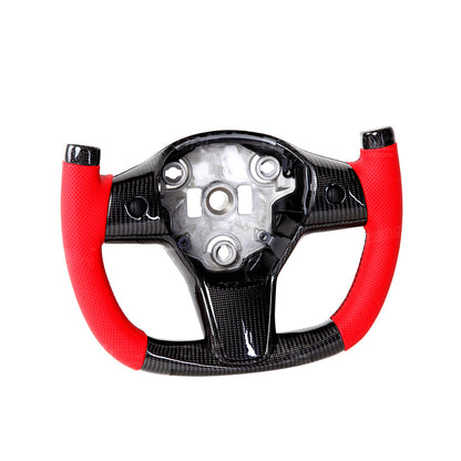 Model 3 / Y Custom Carbon Fiber Steering Wheel F1 Style for Tesla Model Y - Close-up detail