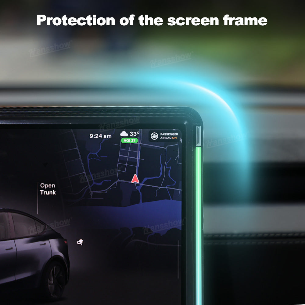 Model Y Juniper Center Console Screen Ambient Light glowing at night