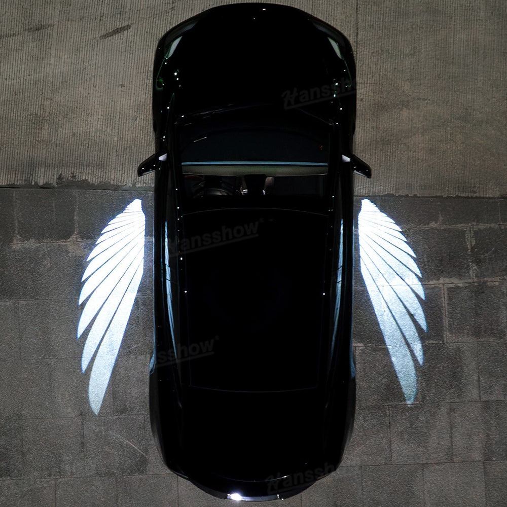 Side Mirror Projector Lights Angel Wing Welcome Lights for Tesla Model Y - Front view