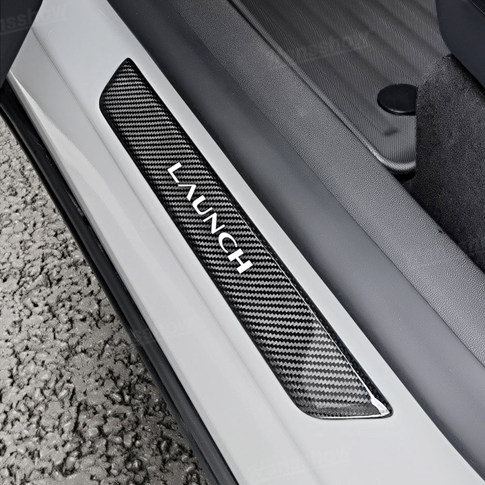 Model Y Juniper Real Carbon Fiber Door Sills texture detail