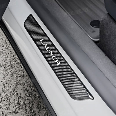 Model Y Juniper Real Carbon Fiber Door Sills texture detail