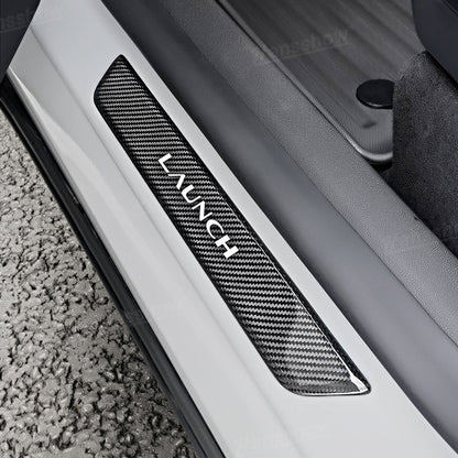 Model Y Juniper Real Carbon Fiber Door Sills texture detail