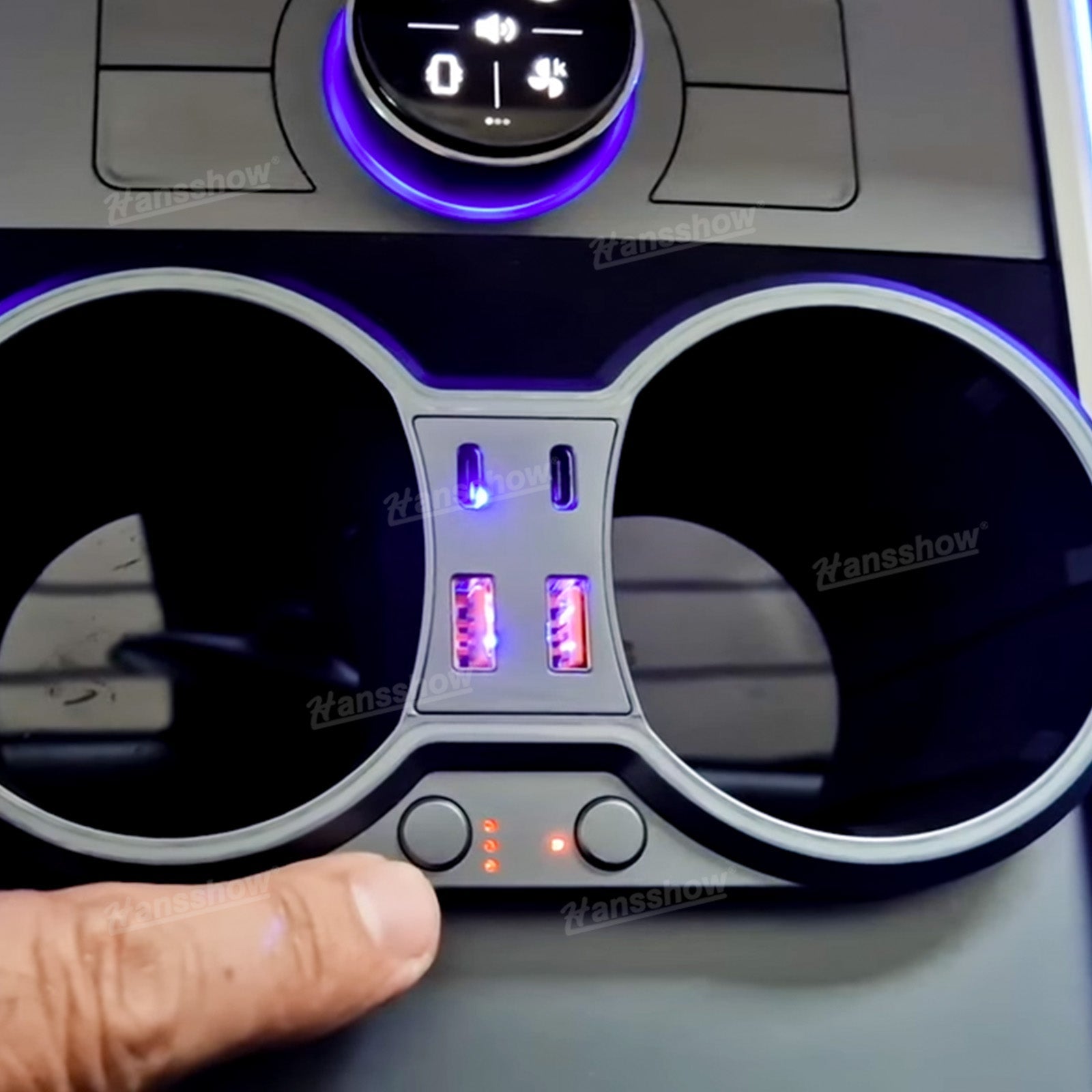 Model Y/3 Center Console Ambient Light with Cup Holder HUB Adapter - compatibility overview