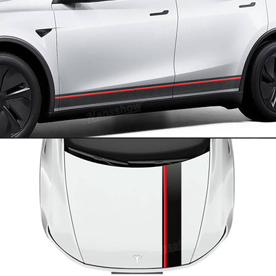 Model Y Juniper Carbon Fiber Vinyl Wrap detail close-up