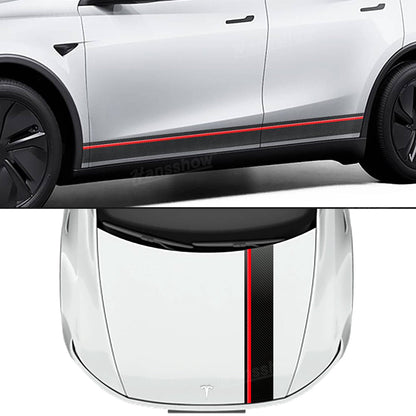 Model Y Juniper Carbon Fiber Vinyl Wrap detail close-up