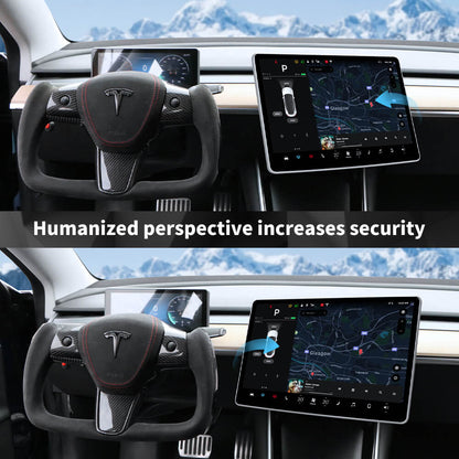 Model 3 and Model Y Console Screen Rotating Swivel Kit - close-up of swivel mechanism