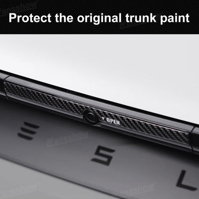 Model Y Juniper Trunk Button Sticker close-up detail