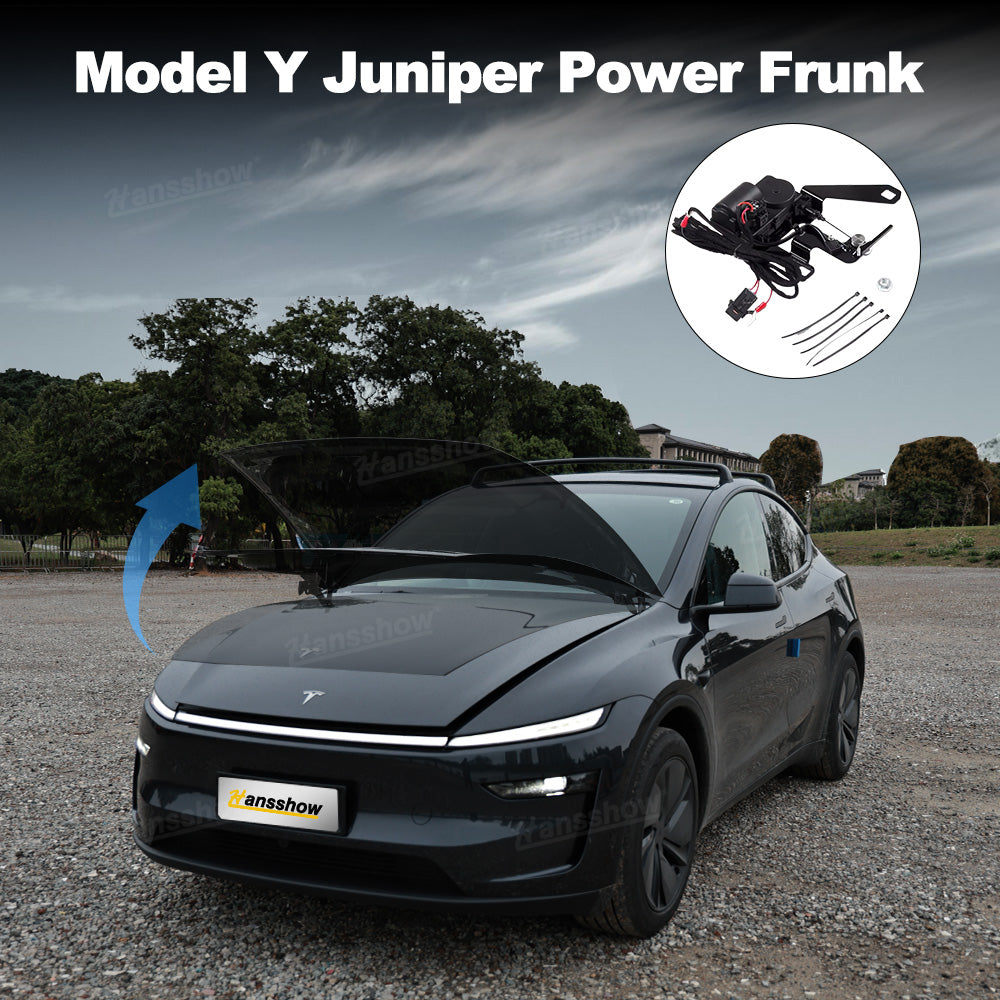Model Y Juniper Power Frunk Kit during installation process