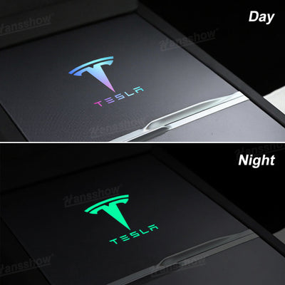 Model Y Juniper Center Console Vinyl Wrap Logo Sticker white color variant