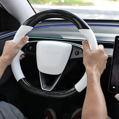 Model Y Juniper Steering Wheel Carbon Fiber Style ergonomic design