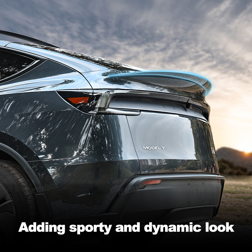 Model Y Juniper Spoiler Real Carbon Fiber Wing Rear Trunk Lip Lid - UV coating