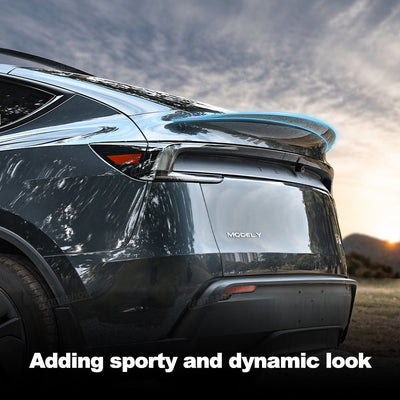 Model Y Juniper Spoiler Real Carbon Fiber Wing Rear Trunk Lip Lid - UV coating