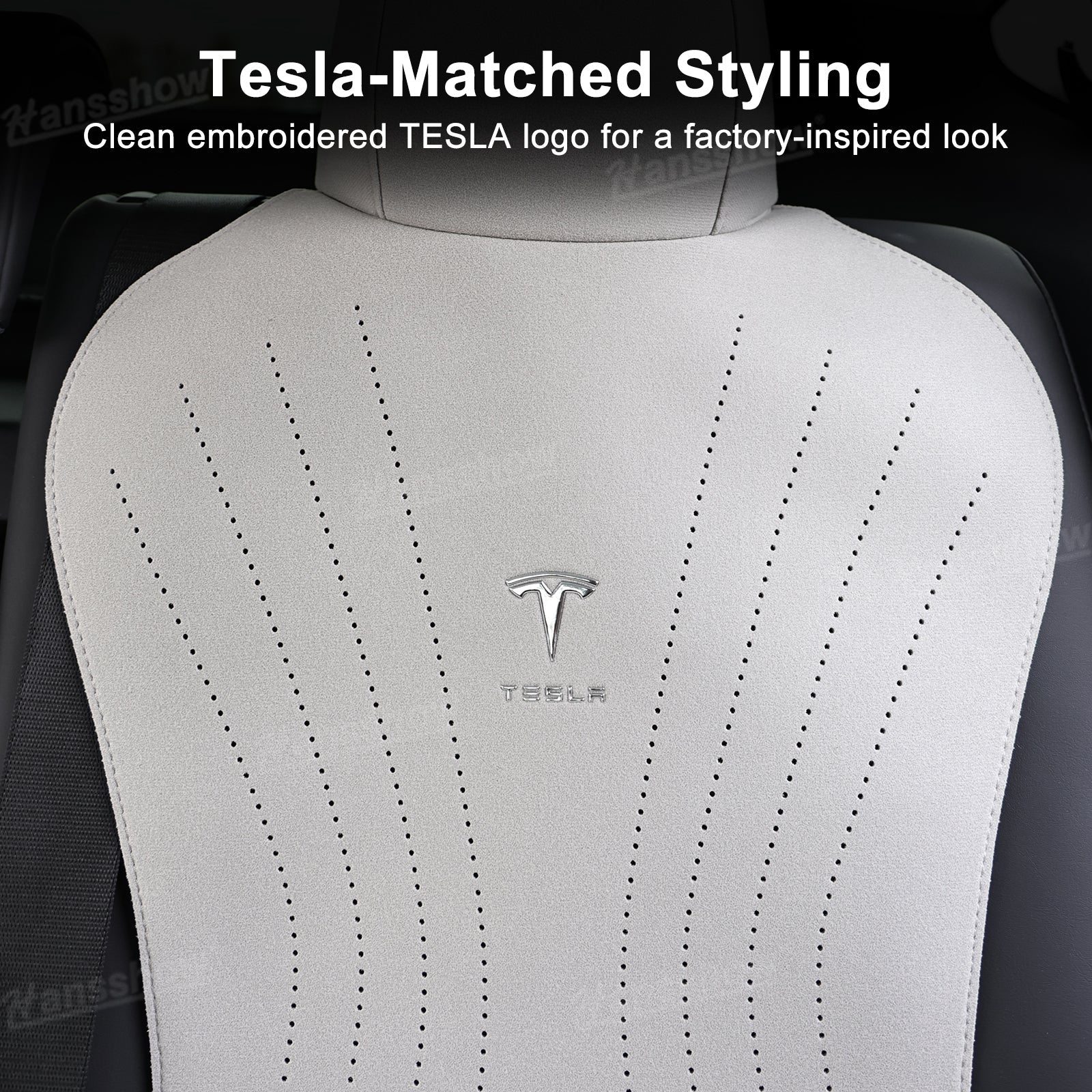 Alcantara Seat Cushion for Tesla Model Y & Model 3 front seats