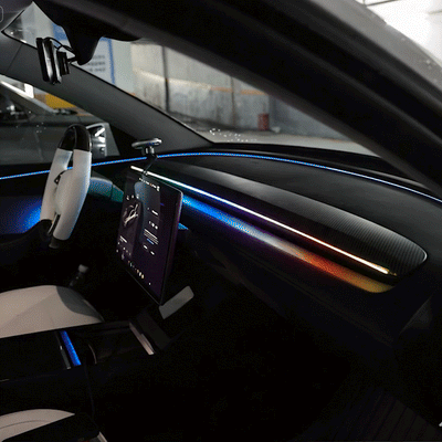 Model Y Juniper Dashboard Trim Replacement ambient lighting detail