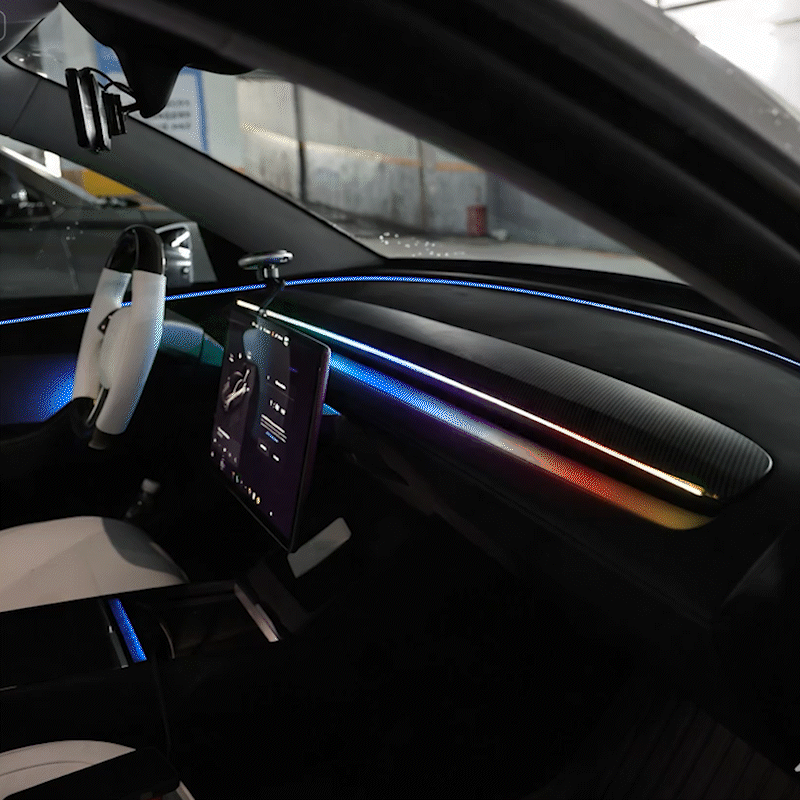 Model Y Juniper Dashboard Trim Replacement ambient lighting detail