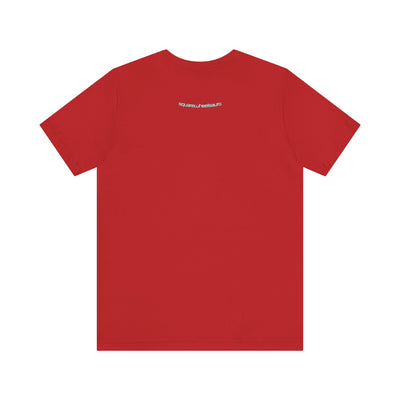 SWA Signature Splash Tee in red color detail view