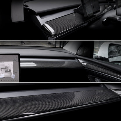 Model Y/3 Real Carbon Fiber Dashboard Trim Panel Replacement Kit dashboard integration
