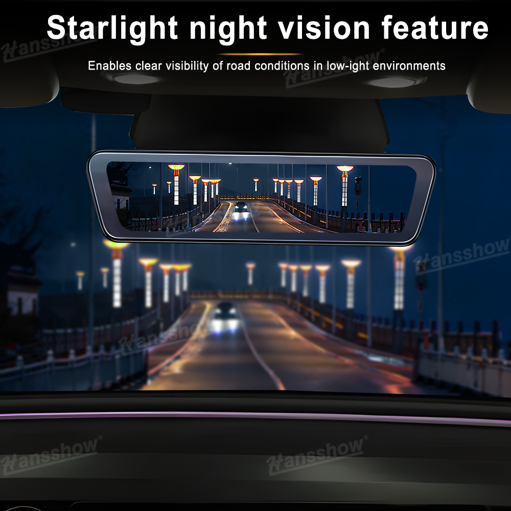 Model Y Juniper Stream Media Rearview Mirror Dash Cam with vehicle in motion